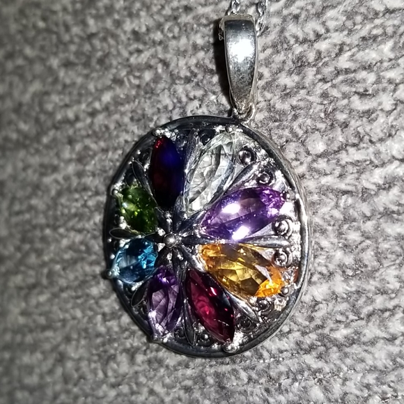 Queen Auth. Lorenzo 8.35 ctw Multi Color Gems Necklace - Picture 4 of 10